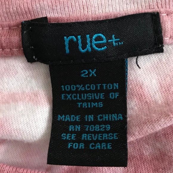 *5/$20* Rue+ Pink & Burgundy Tie Dye Crop Shirt - Picture 4 of 5